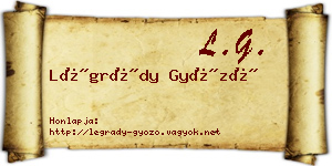 Légrády Győző névjegykártya